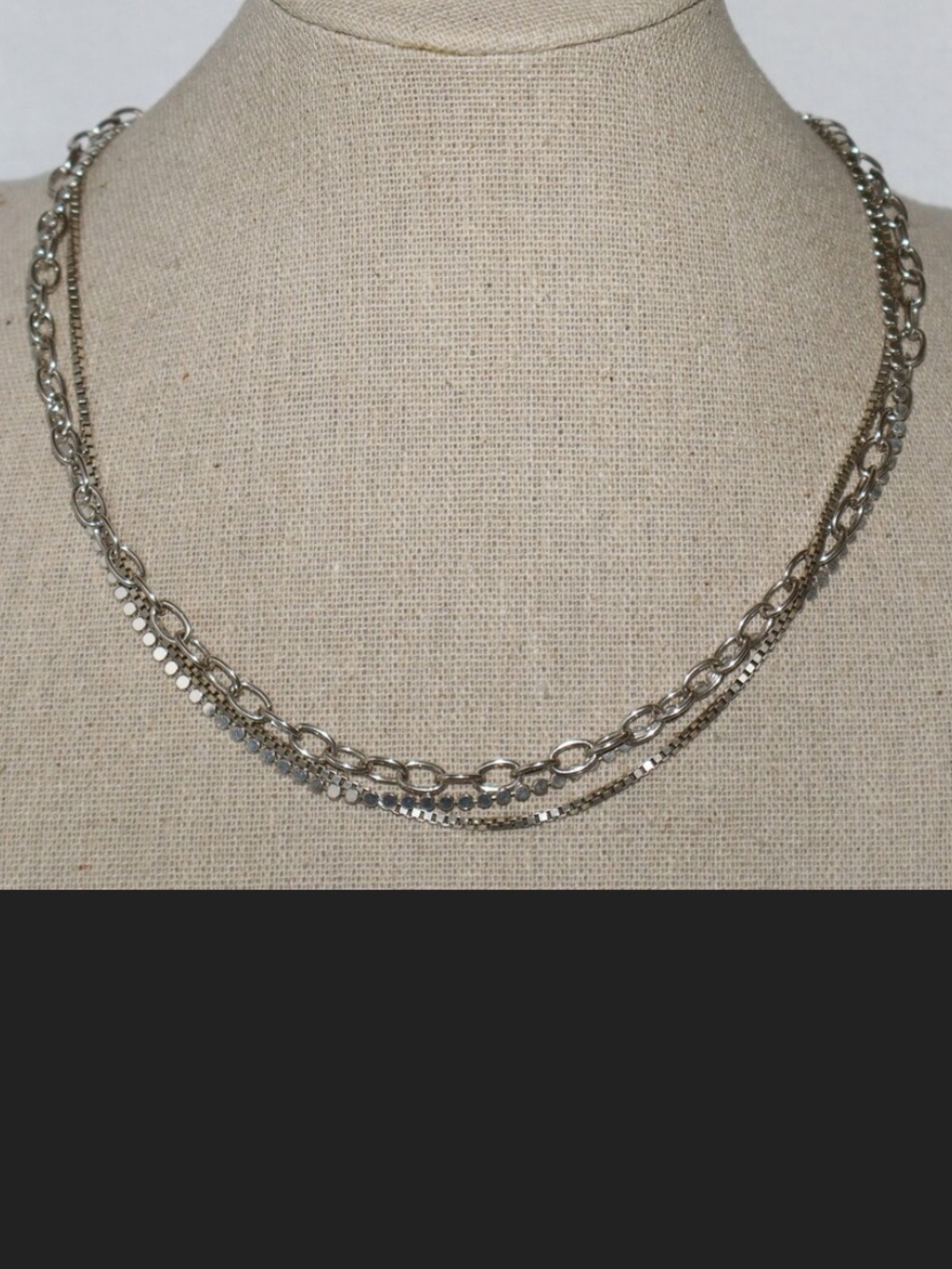 SILPADA .925 Sterling Silver triple-chain necklace, 16”. Italian made.